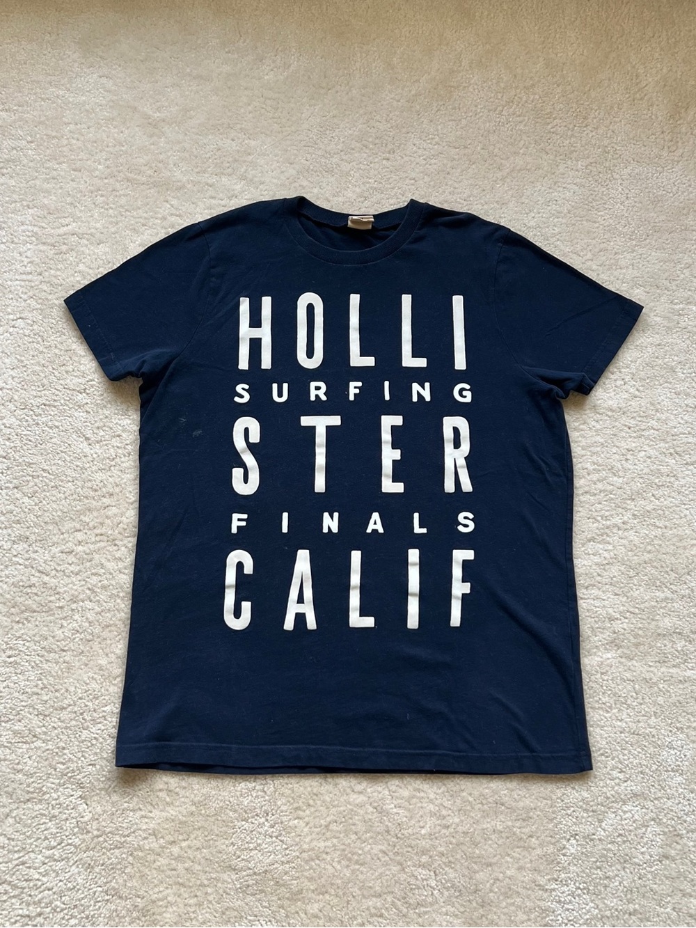 Vintage Hollister Dark Blue Tee with White Logo